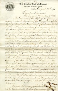 Regarding Raising and Enlisting Militia Within Missouri and Cooperation with U.S. Forces by Hamilton Rowan Gamble